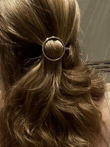 1 Piece / Retro Simple Round Side Clip, Geometric Hairpin Top Clip Hairpin Head Clip - Vàng - Xem 7