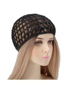 Hair Nets Cap Sleeping Hairnet Snoods Wrap Bonnets Long Straight Curl Wig Head Protector Black Mesh Wrapping Crochet Wave Cook Hats Bun Lift Strap Weaving Sew For Women Ballet