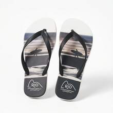 Kit Of 3 Pairs Of Comfortable Men's Flip Flops With Thick, Durable Straps - Beach C + Stripe + Beach RJ - View 4