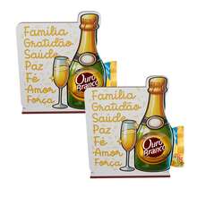 Kit de 50 Plaquinhas Lembrancinhas de Ano Novo com Chaveiro 2026 - 5 Variações