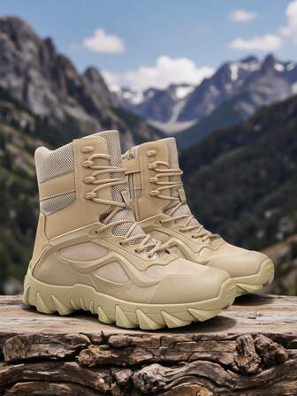 男士冬季工作靴，保暖户外徒步高帮透气耐用沙漠雪地靴，男女通用高帮雪地靴尺码 36-46，带额外保暖衬里