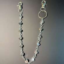 Dice Metal Waist Chain, Lobster Clasp Pendant, Wallet Chain, Retro Chain, Double Layer Chain, Hip Hop Punk, Jeans Chain, Pocket Chain, Men's Keychain, Multi-Element Pants Chain, National Style Punk Hip Hop Unisex Pants Chain - Ancient Silver - View 5