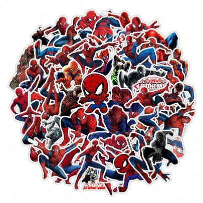 Marvel 50pcs/Set Spiderman Stickers Movie Anime Decals DIY Skateboard Laptop Motorcycle Waterproof Cool Cartoon Sticker Kids Toy Gift Christmas Stocking Fillers Christmas Gifts Christmas Christmas Decorations
