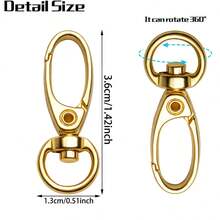 10/20pcs Rotating Trigger Clasp Metal Key Chain Spring Hook, For Hanging Key Chains, Dog Leashes, Crafts, Decorations, Bag Accessories