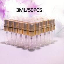 6 件/30 件/50 件 2ML/3ML/5ML/10ML 空玻璃喷雾瓶，可再填充迷你香水雾化器，带镀金喷雾器的便携式旅行样品瓶，男女通用化妆品容器，适合作为送给父母和朋友的礼物 - 彩色 - 查看 51