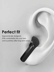 全新透明触摸屏低延迟 TWS 无线耳塞，Type-C 充电，蓝牙 5.3 半入耳式无线运动耳机，超长电池寿命 - 黑色 - 查看 7