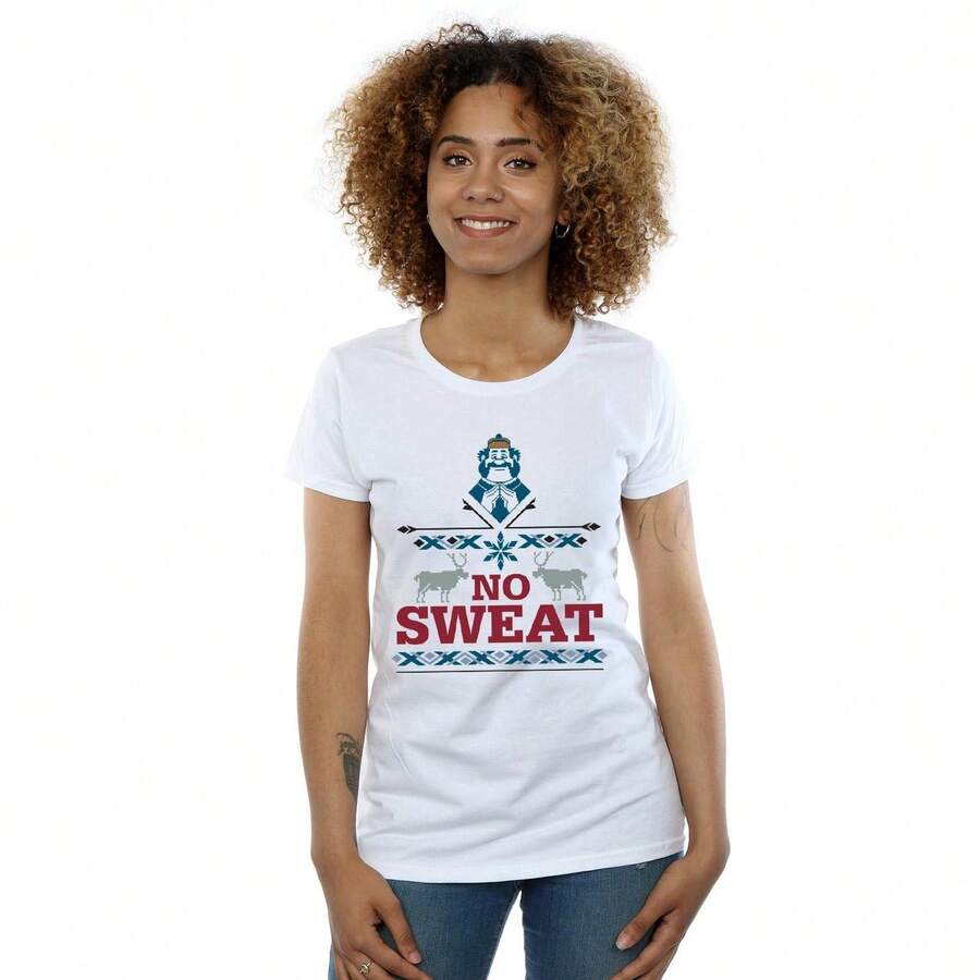 Disney Womens/Ladies Frozen Oaken No Sweat Cotton TShirt (White) - White - View 1