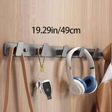1pc Aluminum 4-Hook Coat Rack, Storage Hooks, Wall-Mounted Storage Hooks, Retro Style Coat/Key Hooks (White/Grey, 1/3/4/5/6 Hooks), Suitable For Bathroom, Kitchen And Entryway, Bathroom Decor And Accessories, Coat Rack, Aluminum 4-Hook Coat Rack, Wall-Mounted Storage Hooks, Retro Style Coat/Key Hooks, Suitable For Bathroom, Kitchen And Entryway (Black, 3/4/5/6 Hooks) - Multicolor - View 7