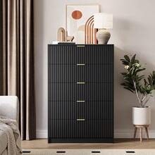 BVFUKA 5 Drawer Dresser For Bedroom, Tall Dresser Chest Of Drawers With Gold Handles, 32 Inch Wide Nightstand With For Bedroom, Living Rooms, Offices, And Entryways, Black - 黑色 - 查看 7