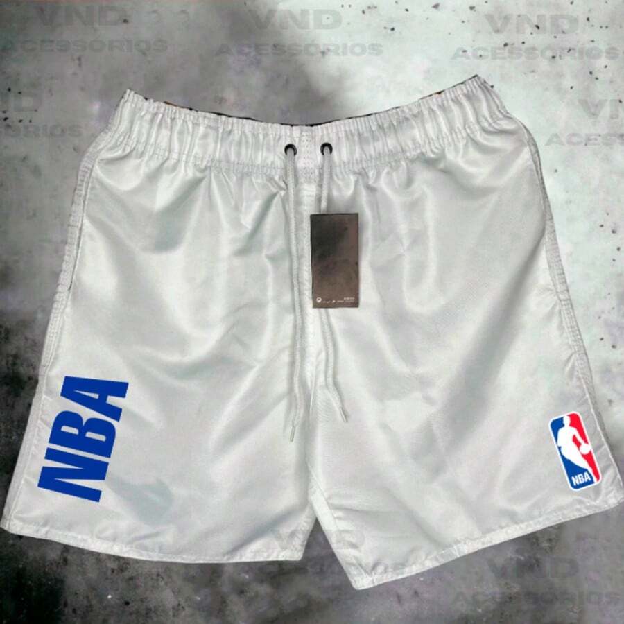 Short Bermuda Mauricinho Tectel Esporte Corrida Academia Envio Imediato - BASQUETE NB - BRANCO NB.A - Visão 1
