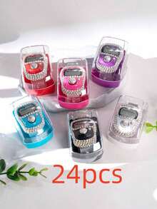 1pc Mini Rhinestone Ring Tally Counter, Colorful Rhinestone Small Finger Electronic Counter, Boxed Rhinestone Counter - Multicolor - View 11