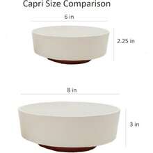 6 Inch Round Plastic Capri Bowl Decorative Indoor Flower Succulent Planter Pot With Drain Plug Hole Vanilla Bisque With Copper Bottom Color 2 Pack - VanillaBisque - View 6