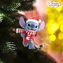 6 piezas de adornos colgantes de acrílico con diseño de puntada, aptos para decoración de árbol de Navidad, llaveros, suministros para fiestas de campamento, excelentes para regalos de Navidad, recuerdos de fiesta y decoración del hogar para Navidad, decoración de habitaciones