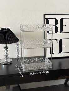 1 szt. 1/2/3-poziomowa skrzynka do przechowywania na biurko, półka łazienkowa, uchwyt na kubek, tacka, organizer na kosmetyki, przezroczysty organizer na biurko, łatwy w montażu, odpowiedni do biura, gabinetu, łazienki, sypialni, przechowywania przedmiotów, wystroju mebli, wystroju pokoju, akcesoriów łazienkowych