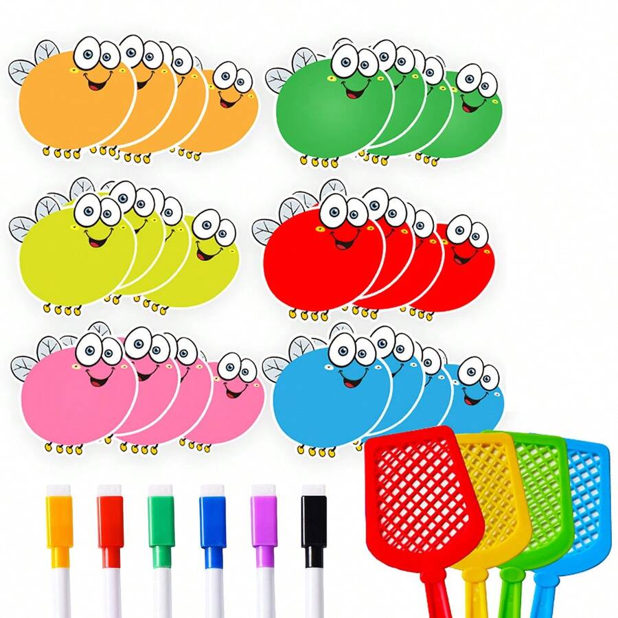 Erasable Fly Swatter Cards, Blank Cards, Kindergarten Clapping Games, Montessori Education, DIY Learning Cards, Educational Supplies,Back To School - Multicolor - View 1