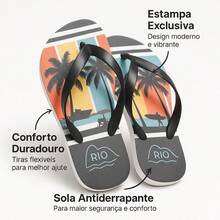 Kit Of 3 Pairs Of Comfortable Men's Flip Flops With Thick, Durable Straps - Beach C + Stripe + Beach RJ - View 7
