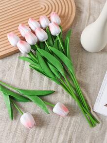 3pcs/8pcs/10pcs Artificial Tulip Flowers, Suitable For Indoor Decoration In Living Room, Bedroom, Office Desk, Outdoor Garden, Home Decor, Valentine's Day Gift, Birthday Gift, Graduation Gift