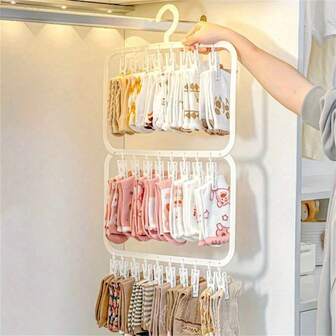 1 Multi-Functional Multi-Clip Traceless Storage Sock Clip, A Simple And Fresh Windproof Drying Hanger - Durable PET Plastic, With A Two-Layer Or Three-Layer Hanging Design, Suitable For Socks, Underwear, Ties, Scarves And Accessories, Daily Necessities, Home Life, Back-To-School Season, Christmas, Thanksgiving.