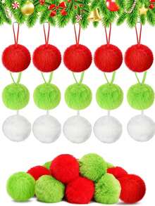 5/10 Green Faux Fur Christmas Decorations - Christmas Decorations Are Suitable For DIY Christmas Tree Hangers, Family Gatherings And Indoor Christmas Tree Wreaths. Fireplace Decoration. Christmas Decorations. Wreath Decoration - Featherless Christmas And Winter Holiday Decorations - Multicolor - View 17