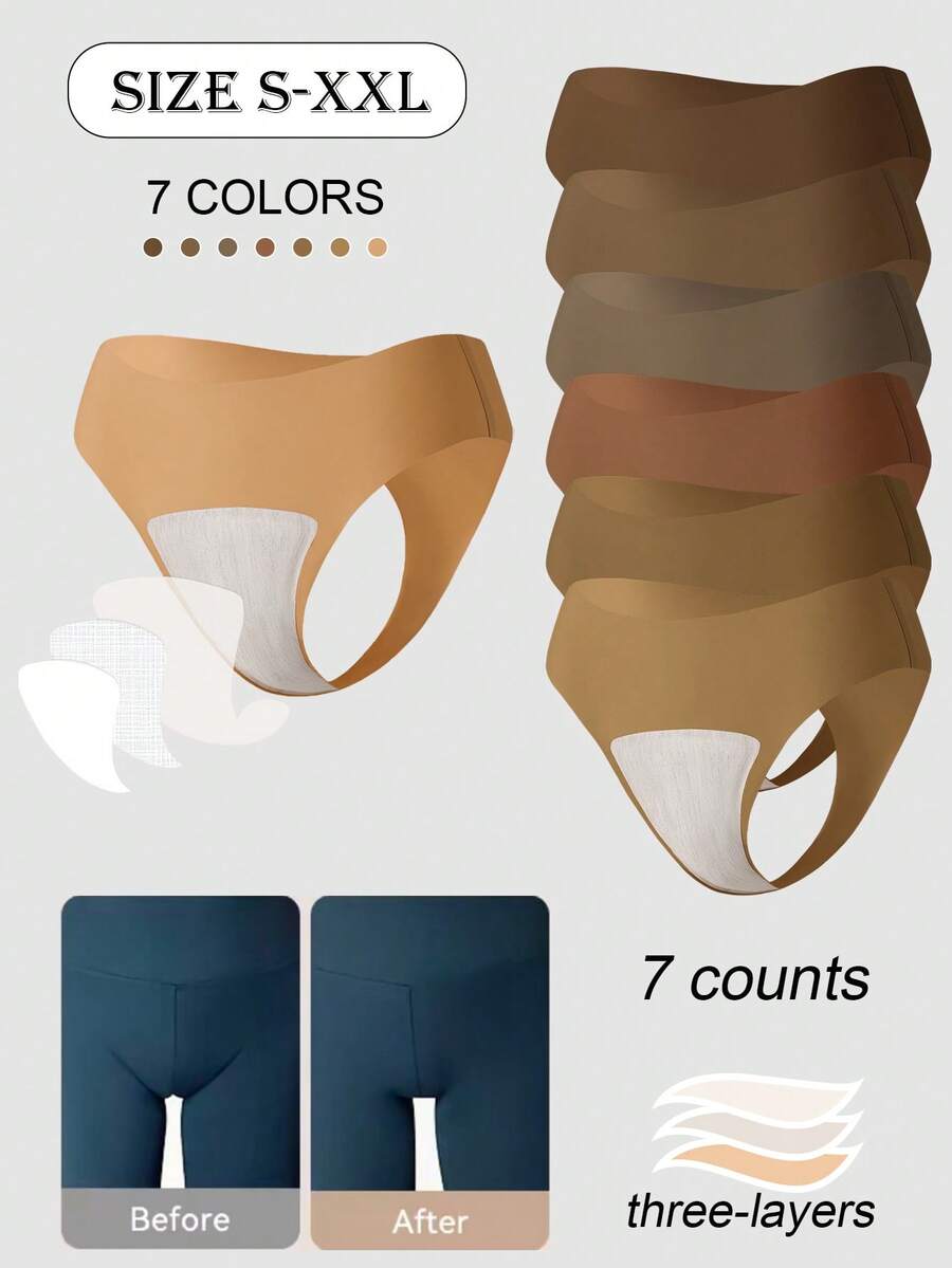 7pcs/Set Women Seamless Thong Panties, Invisible Underwear For Yoga & Fitness, Prevention