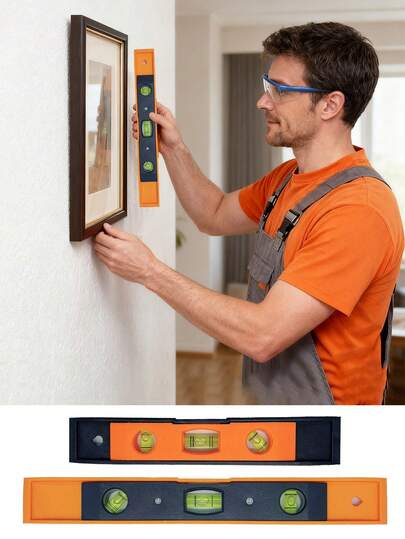 1pc 23cm Christmas Gifts Magnetic Torpedo Level, Torpedo Magnetic Level Pocket Level Tool, Suitable For Calibrating Various Decorations, Frames, And Wall Hangings During Christmas, An Interesting Gift For Family And Friends