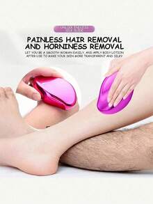 Reusable Crystal Leg Hair Remover For Women And Men,Magic Painless Exfoliation Hair Removal Tool,Ladies Epilator Painless Physical Crystal Hair Remover Eraser Glass Hair Remover,Crystal Hair Remover For All Seasons For Men And Women, Painless Hair Remover, Portable Gentle Epilator, Gentle Exfoliation, Magic Hair Removal Tool
