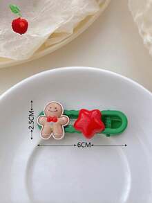 3pcs Christmas Cute Cartoon Hair Clip Combination Sweet Girl Holiday Dress Up Bangs Broken Hair Edge Clip Hair Accessories, Claw Clips