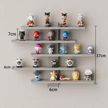 5-poziomowa drewniana półka ścienna, regał do przechowywania w sypialni, figurki, pudełka na drobiazgi