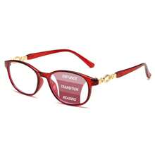 1 副女士渐进多焦点阅读眼镜 - 红色和金色装饰镜框，适合近视、中视和远视，非处方时尚眼镜，非常适合女性生日/周年纪念礼物，耐用的金属铰链设计 - 彩色 - 查看 22
