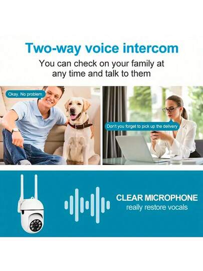 1080P WiFi Security Camera Night Vision, Spotlight Speaker Two Way Audio, Motion Tracking, 360° Pan/Tilt/Zoom, Home Indoor/Outdoor Security, Compatible Alexa, Young, Elderly Pets, Indoor Moderne System Wireless Connection Surveillance view 9