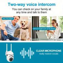 1/2个1080P高清WiFi安防摄像头，带夜视、聚光灯和扬声器 - 双向语音、移动侦测、360°云台旋转/变焦，适用于家庭室内安防，兼容Alexa，适合儿童、老人和宠物，室内监控 | 现代安防系统 | 无线连接