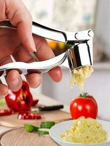 1pc Stainless Steel Garlic Press, Manual Garlic Crusher, Multifunctional Kitchen Tool, Ideal For Mincing, Crushing And Chopping Garlic Cloves, Garlic Masher,Garlic Mincer Chopper,Outdoor,Portable And Compact Outdoor Camping Tool,Barbecue Small Tools,A Labor-Saving Tool Suitable For Girls And Women,Barbecue Small Toolsrandom Style And Color