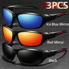 3 szt. Modne zabytkowe okulary rowerowe wędkarskie unisex kwadratowe okulary sportowe męskie damskie klasyczne retro górskie okulary sportowe na świeżym powietrzu męskie damskie luksusowe markowe okulary designerskie tropikalne wakacje na plaży letnie pastelowe okulary błyszczące materiał eleganckie estetyczne wakacje