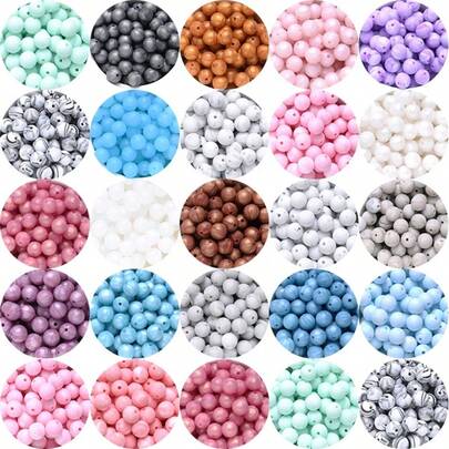 10 piezas de cuentas redondas de 12 mm con estampado degradado de colores, cuentas con centro dorado, adecuadas para manualidades de joyería, pulseras, bolígrafos con cuentas, cadenas de teléfono con cuentas