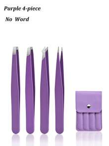 4PCS Stainless Steel Colored Tweezers Set, High-Precision Portable Eyebrow Shaping And Hair Removal Tool Set, Eyebrow Shaping And Hair Removal Beauty Makeup Tools, Purple, Pink And Black Three Colors For You To Choose (1PC/4PCS),Due To Different Production Batches, The Protective Lining In The Packaging Bag Is Placed Randomly And Does Not Affect The Use