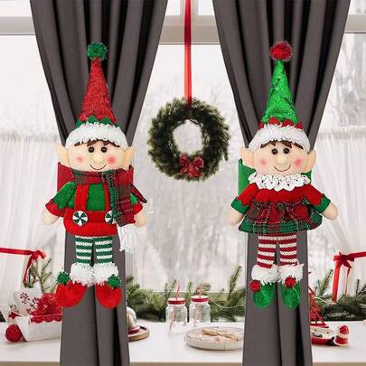1 Pc Christmas Curtain Strap Buckle, Cute Christmas Elf Curtain Decoration, Christmas Window Decoration, Suitable For Home Christmas Decoration, Holiday Party Props, Winter Parties And 2026 New Year, Home Curtain Strap Fixing Buckle, 2025 Christmas Cute Gift