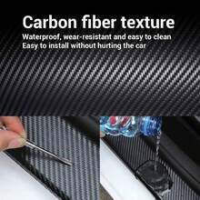 3D Anti Scratch Car Door Sill Protector Sticker Nano Carbon Fiber DIY Paste Protector Strip Auto Side Mirror Protection Tape Film - Black - View 4