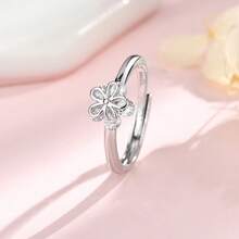 1pc Floral Shaped Open Ring Jewelry, Versatile Minimalist Luxury Design Jewelry, Gift Accessory