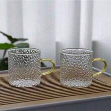 12/6/4/2pcs Set Hammered Heat-Resistant Glass Cups, Coffee Cups, Juice Cups, Tea Cups, Living Room Cups, Office Cups, Water Cups, Tea Sets, Suitable For Home, Office, Etc. - Multicolor - View 3