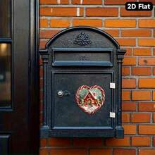 1pc Heart-Shaped Christmas Magnet With Candy Cane Frame And Gingerbread House Center - Red & White Acrylic Refrigerator Decor, 2D Flat Holiday Decoration With Golden Bow And Snowy Roof - Fridge Or Tabletop Decor, New Year Home Gift, Gingerbread Man And Candy Cane Design, Holiday Cottage Style Accent, Suitable For Christmas Tree Or Tabletop Display, Durable Acrylic Material, 2D Flat