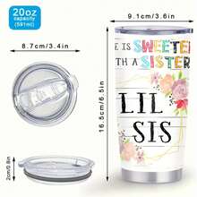 1pc 20 Oz Stainless Cup, Sisters' Unicorn Sippers, Ergonomic Shape Fits Comfortably In Hand, Water Bottle For Girls, Beach Day Refreshment, Gifts For Women, Mom, Friend, Sister, Stainless Steel Tumbler