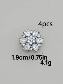 مجموعة أزرار معدنية مزخرفة بالراين ستون بشكل أنيق 1 قطعة/2 قطعة/4 قطع، ديكور فاخر متعدد الاستخدامات ملائم للكنزات والسترات والقمصان والبدل والفساتين والمعاطف وغيرها، مستلزمات خياطة DIY