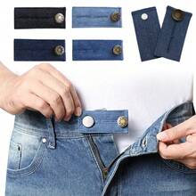 1Pc Jeans Waist Expander Belt Waist Accessories Jeans Stretch Waist Adjustment Maternity Extension Buckle Waist Expander Buckle - Màu xanh nước biển - Xem 5