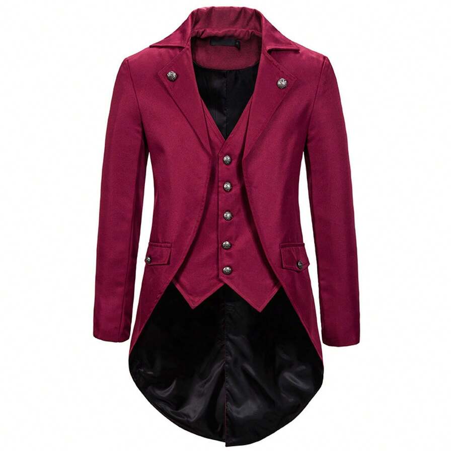 Men Cosplay Clothing - Burgundy - View 1