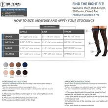 Medias de compresión transparentes Truform, 15-20 mmHg, longitud hasta el muslo para mujeres, beige denier, manguera de soporteédico para mujer, mediana - Gris pardo - Ver 2