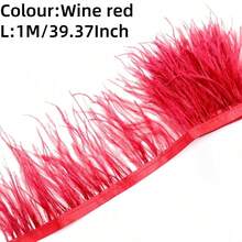 1M 8-10cm White Black Peacock Blue Ostrich Feather Trim - 3 Colors Artificial Feathers For DIY Crafts, Costumes, Wedding & Party Decorations