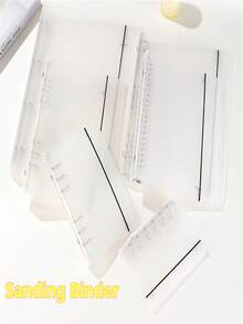 A5/A6/A7 6-Ring Matte Snap Binder, Loose-Leaf Notebook Cover, Handmade Journal, Minimalist Cover, Matte Plastic Snap, Diary, Handmade Journal Binder, Sticker Book Cover Card Holder (A5 Horizontal, 45 Sheets, 90 Pages) - Clear - View 5