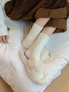 زوج أو 3 أزواج من جوارب الأرضية السميكة والناعمة والدافئة ذات اللون الأحادي للنساء، مناسبة للارتداء في فصلي الخريف والشتاء