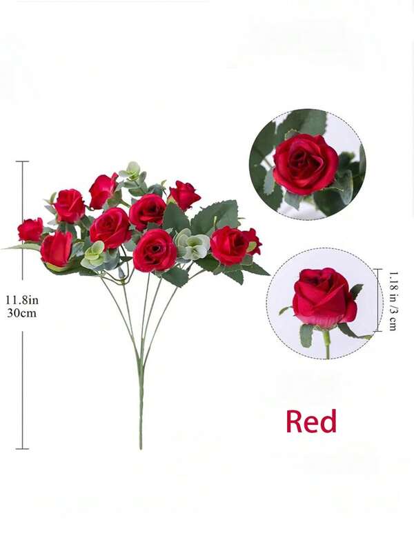 1/3 ramos realistas de rosas Carola, decoración de boda, ramo de novia, centro de mesa, accesorio fotográfico, decoración de boda de jardín al aire libre, regalo del Día de San Valentín, decoración de Año Nuevo