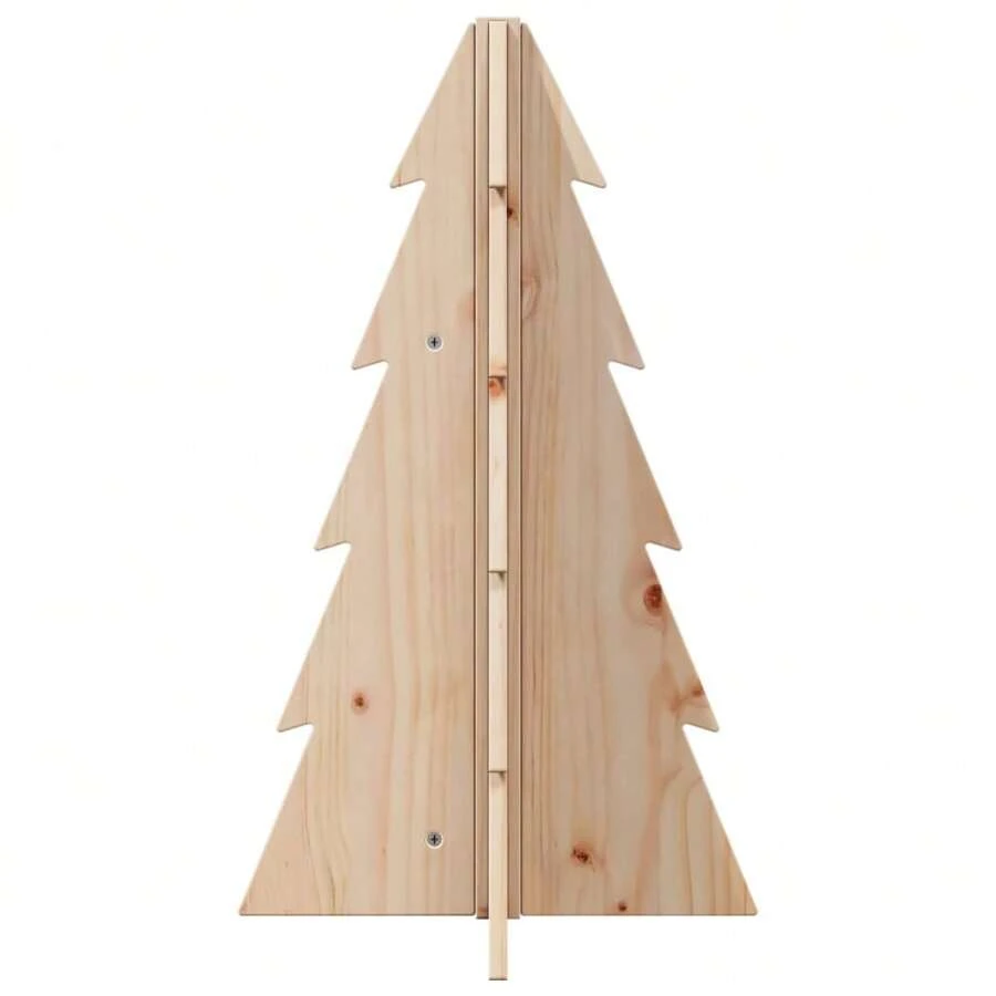 vidaXL Arbre de Noël en bois pour décoration 69,5cm bois massif de pin - Braun - Übersicht 1